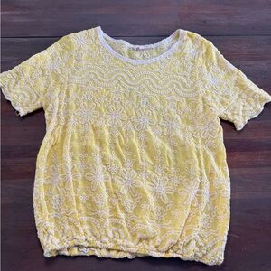 Solitaire Yellow Floral Lace Blouse